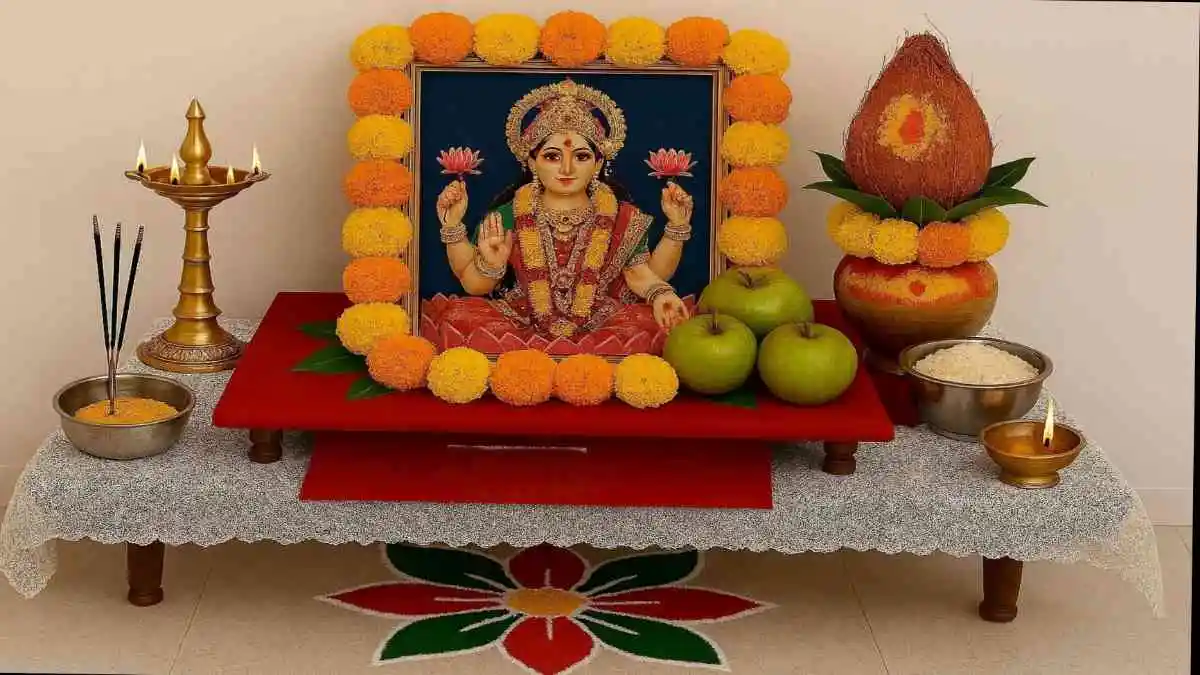 मार्गशीर्ष गुरुवारी लक्ष्मी पूजन | देवी लक्ष्मीची पूजा सजावट